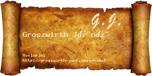 Groszwirth Júnó névjegykártya